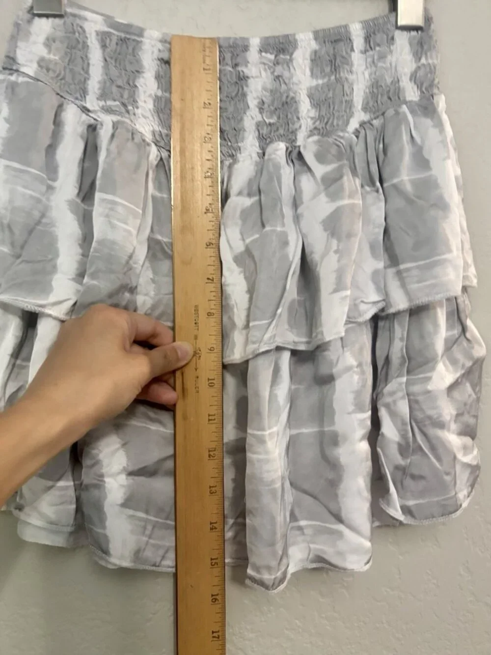 Sofia Made In Italy Gray White Tie Dye Skirt Sz Small